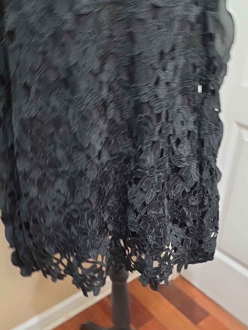 INC International Concepts Black Floral Lace Cold-Shoulder Blouse - Picture 11 of 12